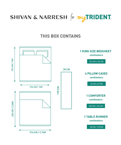 Shivan & Narresh for myTrident King Trousseau Set, 400 TC, MORNING CALM