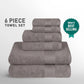 Soft Comfort, 6Pc Set,Air Rich Technology Towel Set , 509 GSM,Charcoal