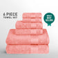 Soft Comfort, 6Pc Set,Air Rich Technology Towel Set ,509 GSM,Coral Haze