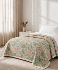 Home Essential Imperial Single Flannel  Blanket,Meadow|290 Gsm|0.9Kg