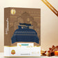 Sanskriti King Bedsheet, Phulkari Blue| 180 TC Cotton| 2 Pillow Covers