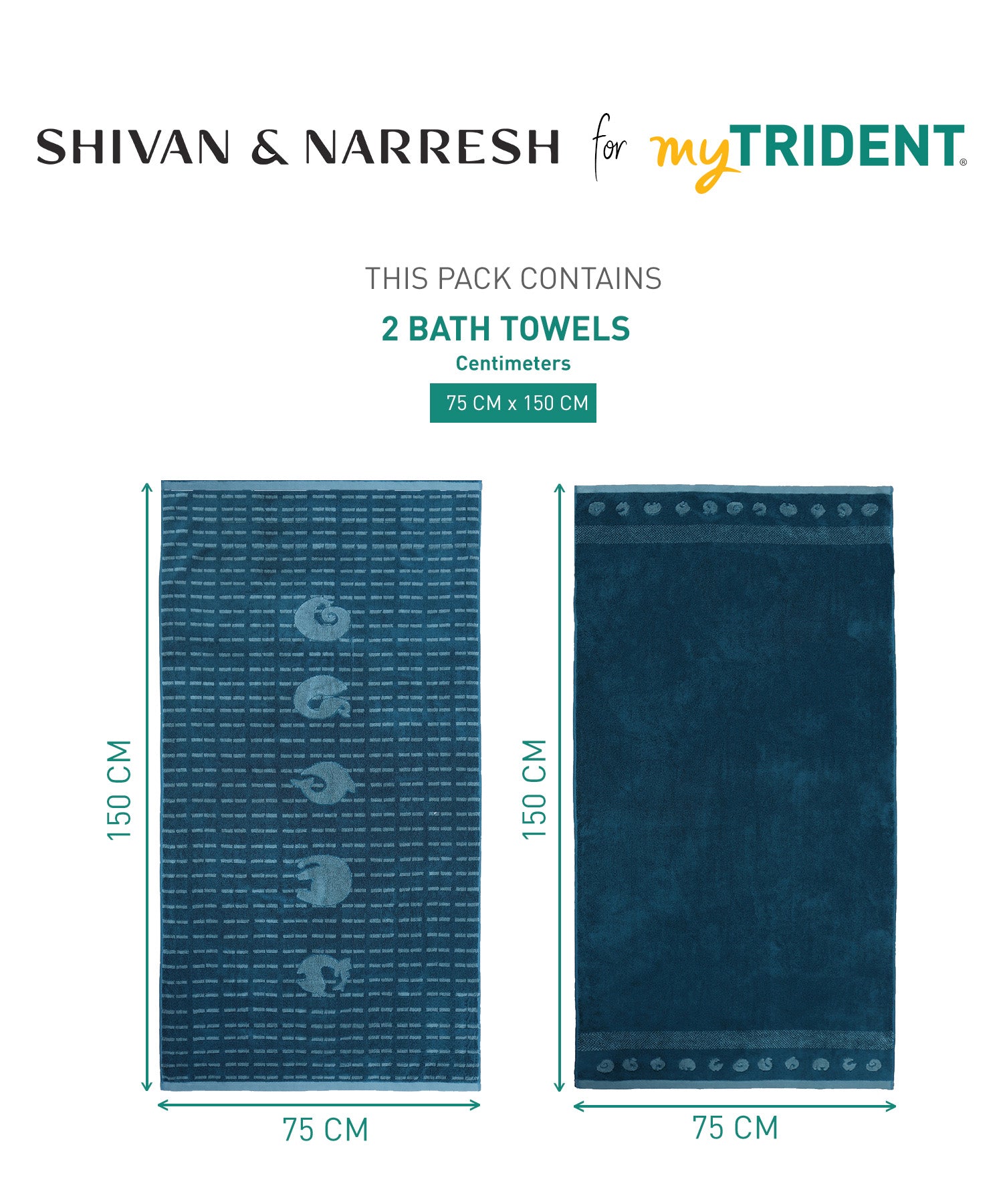 Shivan & Narresh for myTrident 2Pc Bath Towel,Super Soft,Extra Bounce,Surocco