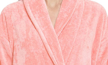 Soft Comfort Unisex Medium Bathrobe, Tender Peach| 300 GSM Cotton| Sheared Velvet Touch