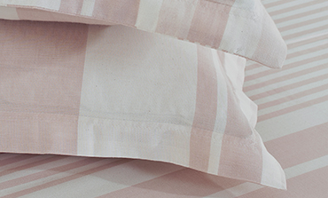 Home Essential Melange Stripe Solid Queen Bedsheet Set, Alsel|130 TC Cotton| 2 Pillow Covers