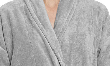 Soft Comfort Unisex Medium Bathrobe, Real Steel| 300 GSM Cotton| Sheared Velvet Touch