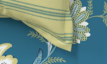 Home Essential King Printed Bedsheet, 144TC, 100% Cotton-Yasmin Teal