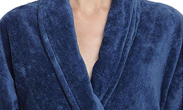 Soft Comfort Unisex Medium Bathrobe, Medieval Blue| 300 GSM Cotton| Sheared Velvet Touch