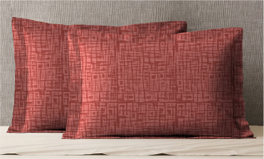 Urban Comfort Pillow Covers Set, Trippy Triangles Red| 144 TC Cotton