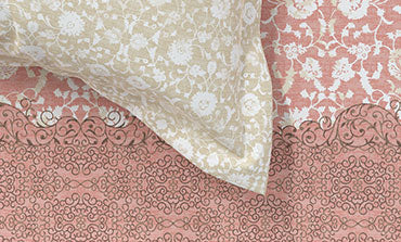 Home Essential King Printed Bedsheet, 144TC, 100% Cotton-Emaar Red