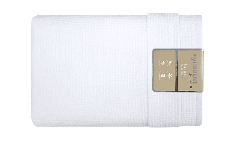 Finesse Fashion Waffle Bath Towel, White|600 GSM Cotton