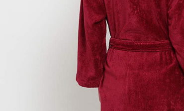 Classic Unisex Medium Bathrobe, Respberry Red| 300 GSM Cotton| Velvet Touch