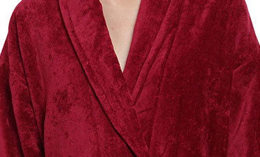 Soft Comfort Unisex Medium Bathrobe, Raspberry Red| 300 GSM Cotton| Sheared Velvet Touch