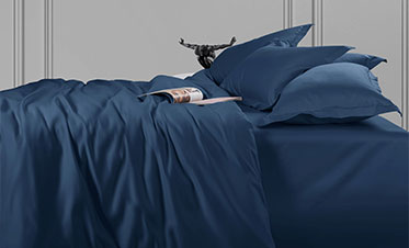 Nectarsoft King Solid Bedsheet Set, Dark Blue| 600 TC Cotton| 4 Pillow Covers
