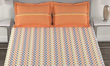 Epitome Queen Bedsheet Set, Avery|144TC Cotton| 2 Pillow Covers