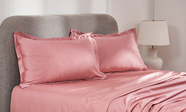 Indulgence Solid King Bedsheet, MODERN ROSE |300 TC Cotton|2 Pillow Covers|Thermal Regulation
