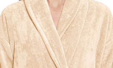 Soft Comfort Unisex Medium Bathrobe, Bleached Sand| 300 GSM Cotton| Sheared Velvet Touch