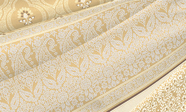 Sanskriti Banarasi Brown King Bedsheet With 2 Pillow Cover, 144Tc, 100% Cotton, Floral, Brown