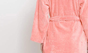 Classic Unisex Large Bathrobe, Tender Peach| 300 GSM Cotton| Velvet Touch