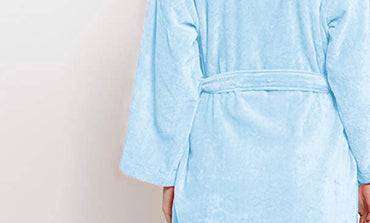 Classic Unisex Large Bathrobe, Pure Aqua| 300 GSM Cotton| Velvet Touch