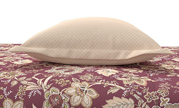 Home Essential King Printed Bedsheet, 144TC, 100% Cotton-Elaila Mauve