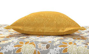 Home Essential King Printed Bedsheet, 144TC, 100% Cotton-Saher Yellow