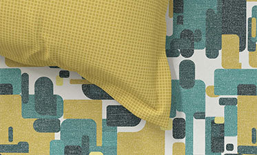 Epitome Fractal Queen Bedsheet With 2 Pillow Cover, 144TC, 100% Cotton, Yellow