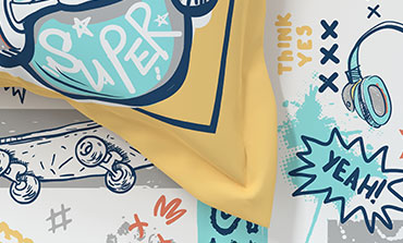 Juniors Double Bedsheet, Streetstyle Skate| 144TC Cotton|2 Pillow Covers & 2 Cushion Covers