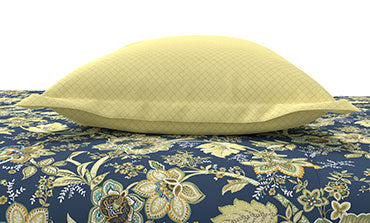 Home Essential King Printed Bedsheet, 144TC, 100% Cotton-Elaila Navy Blue