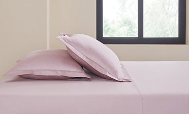 Nectarsoft Solid King Bedsheet Set, Rose Marble| 400 TC Cotton| 4 Pillow Covers