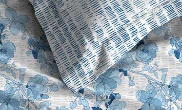 Celebration Queen Bedsheet Set, Shabnam Blue|144 TC Cotton|2 Pillow Covers