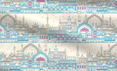 Atulaya Bharat King Bedsheet Set, Muskuraiye Aap Lucknow|144 TC Cotton|2 Pillow Covers