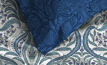 Celebration Queen Bedsheet Set, Gulnaz Blue|144 TC Cotton|2 Pillow Covers