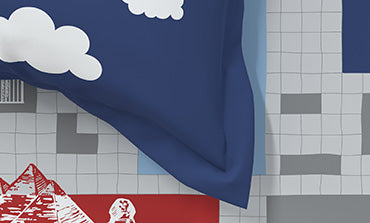 Juniors Double Bedsheet, Crossword| 144TC Cotton|2 Pillow Covers & 2 Cushion Covers