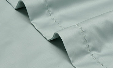 Indulgence Solid King Bedsheet, Teal- Mist |300 TC Cotton|2 Pillow Covers|Thermal Regulation