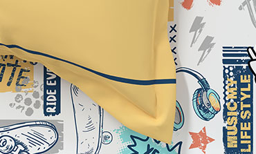Juniors Single Bedsheet Set, Streetstyle Skate|144 TC Cotton|1 Pillow Cover