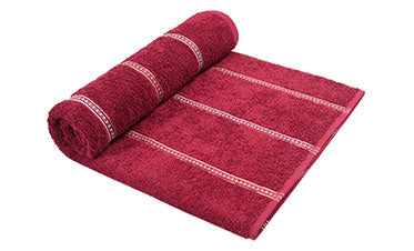 Urban Comfort Bath Towel, Rosie Wine| 450 GSM Cotton|Dry Fast