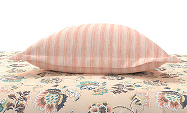Home Essential King Printed Bedsheet, 144TC, 100% Cotton-Nayra Peach