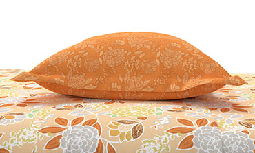 Home Essential King Printed Bedsheet, 144TC, 100% Cotton-Saher Orange