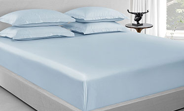 Nectarsoft King Solid Bedsheet Set, Light Blue| 600 TC Cotton| 4 Pillow Covers