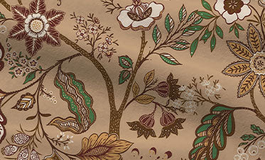 Celebration Queen Bedsheet Set, Chintz Brown|144 TC Cotton|2 Pillow Covers