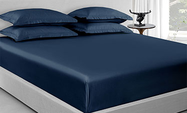 Nectarsoft King Solid Bedsheet Set, Dark Blue| 600 TC Cotton| 4 Pillow Covers