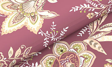 Home Essential King Printed Bedsheet, 144TC, 100% Cotton-Elaila Mauve