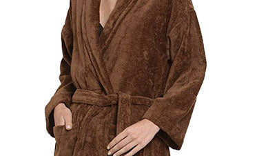 Soft Comfort Unisex Large Bathrobe, Willow Wood| 300 GSM Cotton| Sheared Velvet Touch