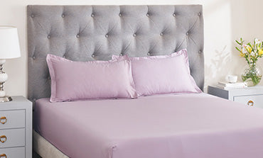Nectarsoft Solid King Bedsheet Set, Rose Marble| 400 TC Cotton| 4 Pillow Covers