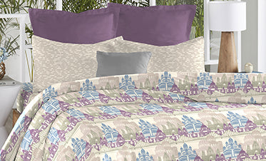 Atulaya Bharat King Bedsheet Set, Amar Shohar|144 TC Cotton|2 Pillow Covers