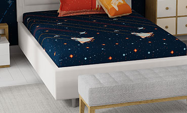Juniors Single Bedsheet Set, Lightyear|144 TC Cotton|1 Pillow Cover