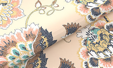 Home Essential King Printed Bedsheet, 144TC, 100% Cotton-Nayra Peach