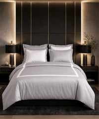 Luxehome Hotelier King Bedsheet Set, Cloud Grey| 600 TC Cotton| 5 Pc Set
