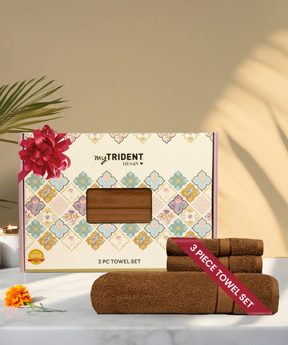 Utsav Towel Gift Set,400 Gsm , Quicky Dry,Light Weight, Coconut Shell