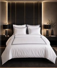 Luxehome Hotelier King Bedsheet Set, Crystel White| 600 TC Cotton| 5 Pc Set